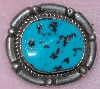 +MBA #1616-0292  "Small Signed Blue Turquoise Pin/Pendant"