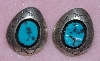 +MBA #1616-305  "Signed Blue Turquoise Earrings"
