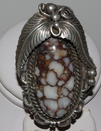 +MBA #1616-245  "Robert Kelly Large Fancy Sterling Crazy Horse Gemstone Ring"