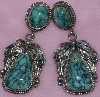 +MBA #1616-0304  "E. KEE"  Signed Sterling Blue Turquoise Earrings"
