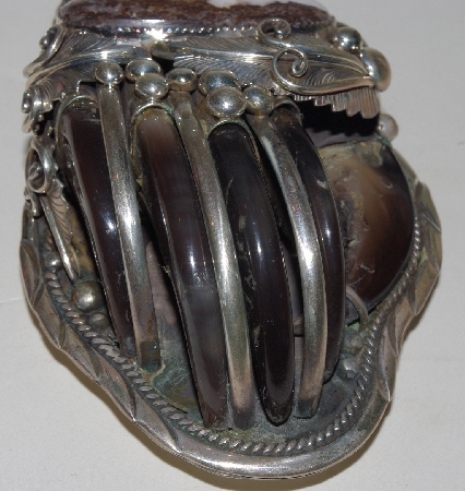 "SOLD"  MBA #1616-251  "M. Tsosie Signed  Crazy Horse Bear Claw Belt Buckle"