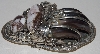 "SOLD"  MBA #1616-251  "M. Tsosie Signed  Crazy Horse Bear Claw Belt Buckle"