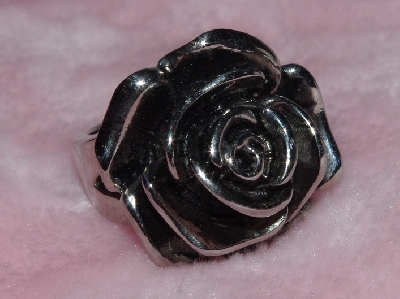 +MBA #1616-313  "Unique Black Anodized Stainless Steel Rose Ring"