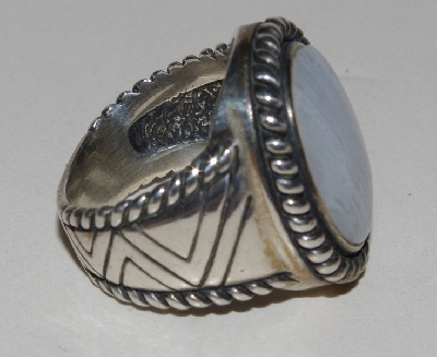 +MBA #1616-193  "Fancy Blue Lace Agate Sterling Ring" 