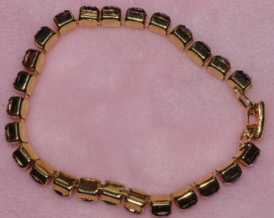+MBA #1616-0036  "Gold Plated Blue CZ Bracelet"