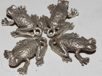 +MBA #1515-0197  "Set Of 4 Sterling Frog Pendants/Charms"