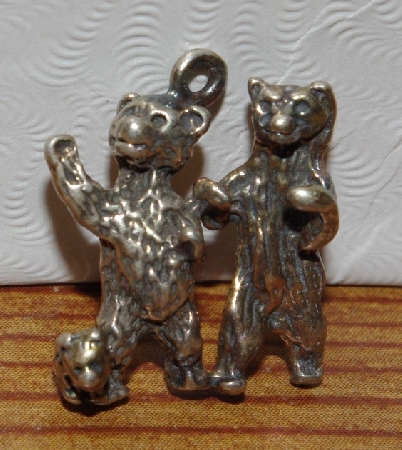 +MBA #1515-204  "Set Of 7 Mixed Sterling Bear Pendants/Charms"