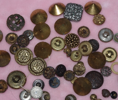 MBA #1616-007  "54 Piece Set Of Metal Vintage Buttons"