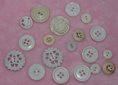MBA #1616-0057  "Vintage 26 Piece White Button Lot"