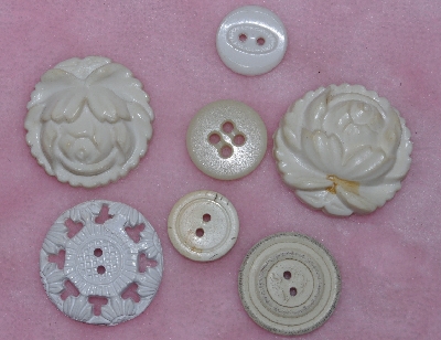 MBA #1616-0057  "Vintage 26 Piece White Button Lot"