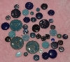 MBA #1616-0070  "Vintage Lot Of 42 Blue Buttons"