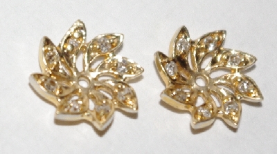 +MBA #1818-0062  "14K Yellow Gold & Diamond Earring Jackets"