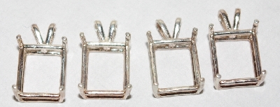 +MBA #1818-0093  "Set Of 4 Sterling 14x10 Square Cut Pendants"
