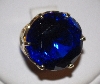 +MBA #1818-0138  "Fancy Set 12K Yellow Gold Large Blue Iolite Ring"