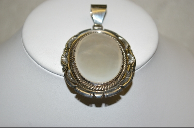 +MBA #MOP   Artist "Robert/Noreen Kelly"  Signed Large Mother Of Pearl Sterling Pendant