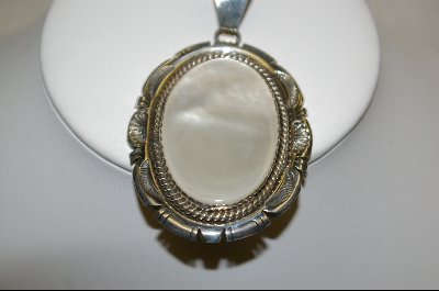 +MBA #MOP   Artist "Robert/Noreen Kelly"  Signed Large Mother Of Pearl Sterling Pendant