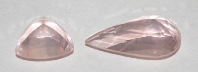 +MBA #1818-0177  " 1990's Set Of 3 Fancy Cut Rose Quartz Gemstones"