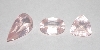 +MBA #1818-0177  " 1990's Set Of 3 Fancy Cut Rose Quartz Gemstones"