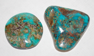 +MBA #1818-0156  "Set Of 2 Cut & Polished Turquoise Stones"
