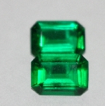 +MBA #1818-099  "Set Of 2 Square Cut Emerald Green CZ's"