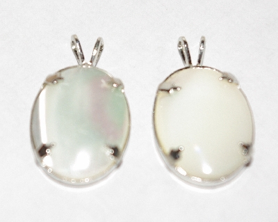 +MBA #1818-200  "Set Of 2 Sterling Mother Of Pearl Pendants"