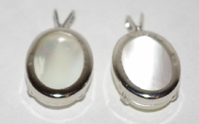 +MBA #1818-200  "Set Of 2 Sterling Mother Of Pearl Pendants"