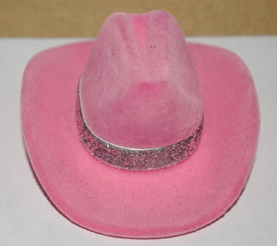 +MBA #1818--0088  "Silvertone Rhinestone Horseshoe Earrings In Pink Hat Box"