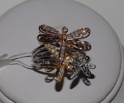 +MBA#J404-00019 "Tri Colored Dragonfly Diamond Ring"