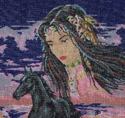 MBA #2020-103  "Collection D' Art Hand Beaded Tapestry"