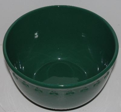 +MBA #2323-0028  "2003 Chantal 12 Cup Green Ceramic Clover Mixing Bowl"