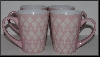 +MBA #2323-0054  "Set Of 4 Pink & White Coffee/Tea Cups"