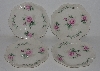 +MBA #2323-0083  "Set Of 4 Pink Rose Bavarian Style Toast Plates"