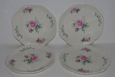 +MBA #2323-0092  "Set Of 4 Pink Rose Bavarian Style Salad Plates"