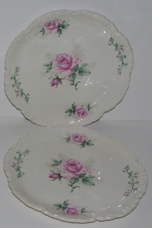 +MBA #2323-0092  "Set Of 4 Pink Rose Bavarian Style Salad Plates"