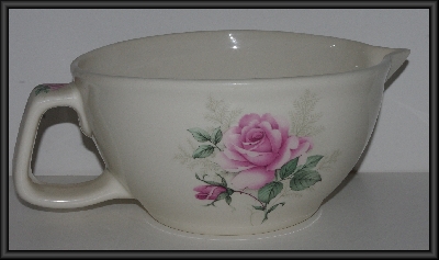 +MBA #2323-0111  "Pink Rose Ceramic Batter Bowl"