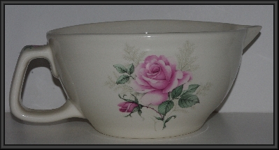 +MBA #2323-0111  "Pink Rose Ceramic Batter Bowl"