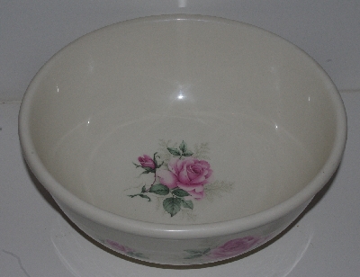 +MBA #2323-0128  "Large Pink Rose Ceramic Mixing Bowl"