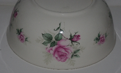 +MBA #2323-0128  "Large Pink Rose Ceramic Mixing Bowl"