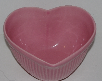 +MBA #2424-0125  " Pink Ceramic Heart Shaped Bowl"