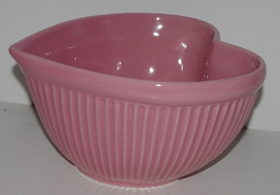 +MBA #2424-0125  " Pink Ceramic Heart Shaped Bowl"