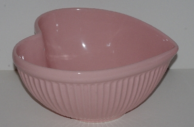 +MBA #2424-0132  "Large Light Pink Ceramic Heart Shaped Bowl"