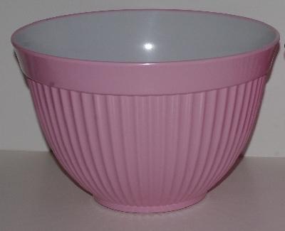+MBA #2424-0106  "Large Pink & White Plastic Mixing Bowl"