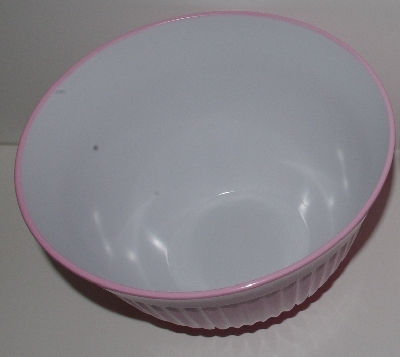 +MBA #2424-0106  "Large Pink & White Plastic Mixing Bowl"