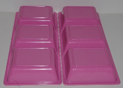 +MBA #2424-0136  "Set Of 2 Large Pink Condiment Dishes"