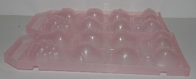 +MBA #2424-0114  "Set Of 4 Pink Plastic Fruit Ice Cube Trays"