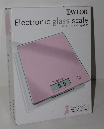 +MBA #2525-0113  "2008 Taylor Pink Electronic Glass Scale 11 LB Capacity"