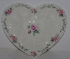 +MBA #2525-0135  "Pink Rose Ceramic Heart Shaped Deviled Egg Dish"