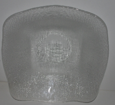 +MBA #2525-0287  "IVV Fancy Clear Ice Glass Crosshatch Large Bowl"
