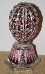 +MBA #1818-240  "Large Jeweled Pink Music Box Egg