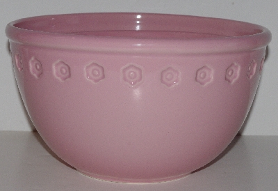 +MBA #2626-0070  " 2005 Set Of 3 Pink Chantal Ceramic Nesting Mixing Bowls"